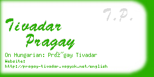 tivadar pragay business card